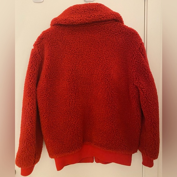 Aritzia Wilfred Free Teddy Jacket Coat Red Sz XXS EUC - Picture 4 of 6